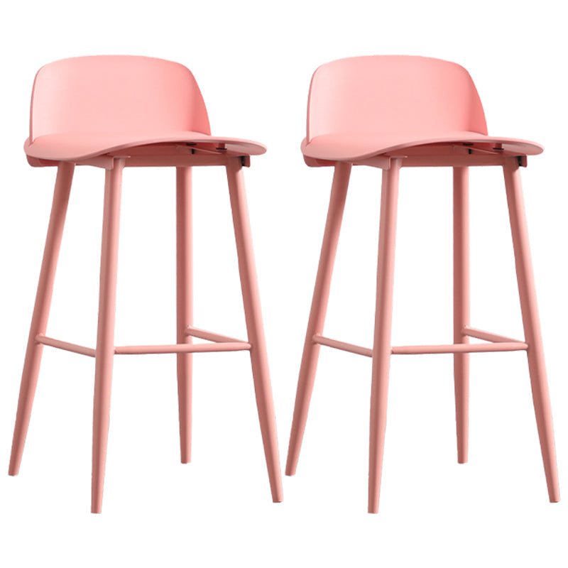 Scandinavian Style Bar-stool with Pp Seat Counter Stool for Kitchen Bar(Set of 2) Pink 2 Piece Set Clearhalo 'Bar Furniture' 'Bar Stools' 'bar_stools' 'furn' 'furn_bar_stools' 'furniture_bar_stools' 'Kitchen & Dining Furniture' 'kitchen&dining_furn' 'kitchen' 'kitchen_furn' Furniture' 4321698