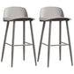 Scandinavian Style Bar-stool with Pp Seat Counter Stool for Kitchen Bar(Set of 2) Grey 2 Piece Set Clearhalo 'Bar Furniture' 'Bar Stools' 'bar_stools' 'furn' 'furn_bar_stools' 'furniture_bar_stools' 'Kitchen & Dining Furniture' 'kitchen&dining_furn' 'kitchen' 'kitchen_furn' Furniture' 4321700