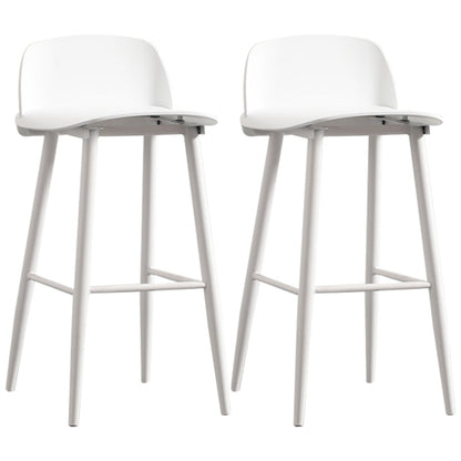 Scandinavian Style Bar-stool with Pp Seat Counter Stool for Kitchen Bar(Set of 2) White 2 Piece Set Clearhalo 'Bar Furniture' 'Bar Stools' 'bar_stools' 'furn' 'furn_bar_stools' 'furniture_bar_stools' 'Kitchen & Dining Furniture' 'kitchen&dining_furn' 'kitchen' 'kitchen_furn' Furniture' 4321705