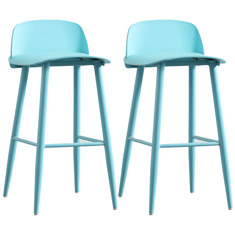 Scandinavian Style Bar-stool with Pp Seat Counter Stool for Kitchen Bar(Set of 2) Blue 2 Piece Set Clearhalo 'Bar Furniture' 'Bar Stools' 'bar_stools' 'furn' 'furn_bar_stools' 'furniture_bar_stools' 'Kitchen & Dining Furniture' 'kitchen&dining_furn' 'kitchen' 'kitchen_furn' Furniture' 4321708