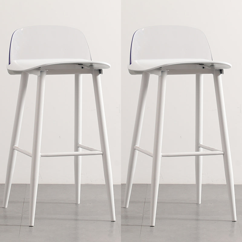 Scandinavian Style Bar-stool with Pp Seat Counter Stool for Kitchen Bar(Set of 2) White-Clear 2 Piece Set Clearhalo 'Bar Furniture' 'Bar Stools' 'bar_stools' 'furn' 'furn_bar_stools' 'furniture_bar_stools' 'Kitchen & Dining Furniture' 'kitchen&dining_furn' 'kitchen' 'kitchen_furn' Furniture' 4321710