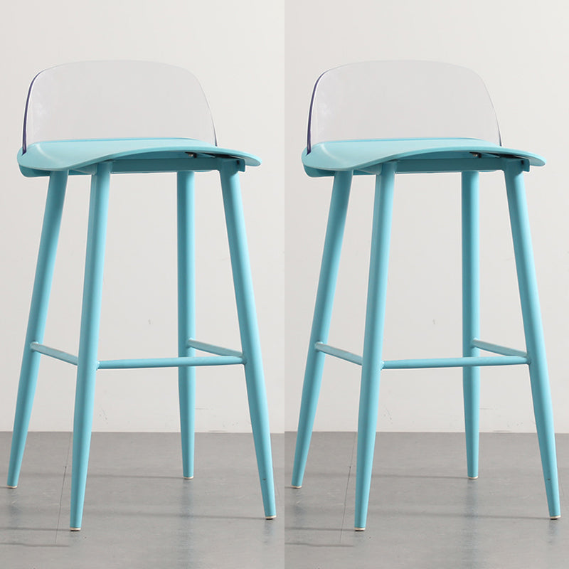 Scandinavian Style Bar-stool with Pp Seat Counter Stool for Kitchen Bar(Set of 2) Blue-Clear 2 Piece Set Clearhalo 'Bar Furniture' 'Bar Stools' 'bar_stools' 'furn' 'furn_bar_stools' 'furniture_bar_stools' 'Kitchen & Dining Furniture' 'kitchen&dining_furn' 'kitchen' 'kitchen_furn' Furniture' 4321711