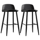 Scandinavian Style Bar-stool with Pp Seat Counter Stool for Kitchen Bar(Set of 2) Black 2 Piece Set Clearhalo 'Bar Furniture' 'Bar Stools' 'bar_stools' 'furn' 'furn_bar_stools' 'furniture_bar_stools' 'Kitchen & Dining Furniture' 'kitchen&dining_furn' 'kitchen' 'kitchen_furn' Furniture' 4321712