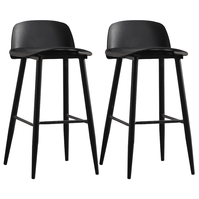 Scandinavian Style Bar-stool with Pp Seat Counter Stool for Kitchen Bar(Set of 2) Black 2 Piece Set Clearhalo 'Bar Furniture' 'Bar Stools' 'bar_stools' 'furn' 'furn_bar_stools' 'furniture_bar_stools' 'Kitchen & Dining Furniture' 'kitchen&dining_furn' 'kitchen' 'kitchen_furn' Furniture' 4321712