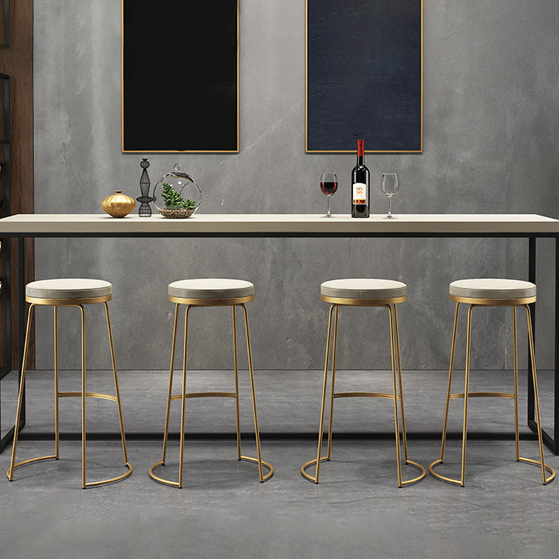 Scandinavian Style Bar-stool Round Leather Seat Counter Chair for Kitchen Bar Clearhalo 'Bar Furniture' 'Bar Stools' 'bar_stools' 'furn' 'furn_bar_stools' 'furniture_bar_stools' 'Kitchen & Dining Furniture' 'kitchen&dining_furn' 'kitchen' 'kitchen_furn' Furniture' 4321720
