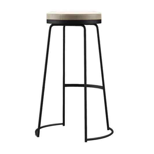 Scandinavian Style Bar-stool Round Leather Seat Counter Chair for Kitchen Bar Clearhalo 'Bar Furniture' 'Bar Stools' 'bar_stools' 'furn' 'furn_bar_stools' 'furniture_bar_stools' 'Kitchen & Dining Furniture' 'kitchen&dining_furn' 'kitchen' 'kitchen_furn' Furniture' 4321726
