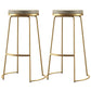 Scandinavian Style Bar-stool Round Leather Seat Counter Chair for Kitchen Bar Gold 2 Piece Set Clearhalo 'Bar Furniture' 'Bar Stools' 'bar_stools' 'furn' 'furn_bar_stools' 'furniture_bar_stools' 'Kitchen & Dining Furniture' 'kitchen&dining_furn' 'kitchen' 'kitchen_furn' Furniture' 4321727
