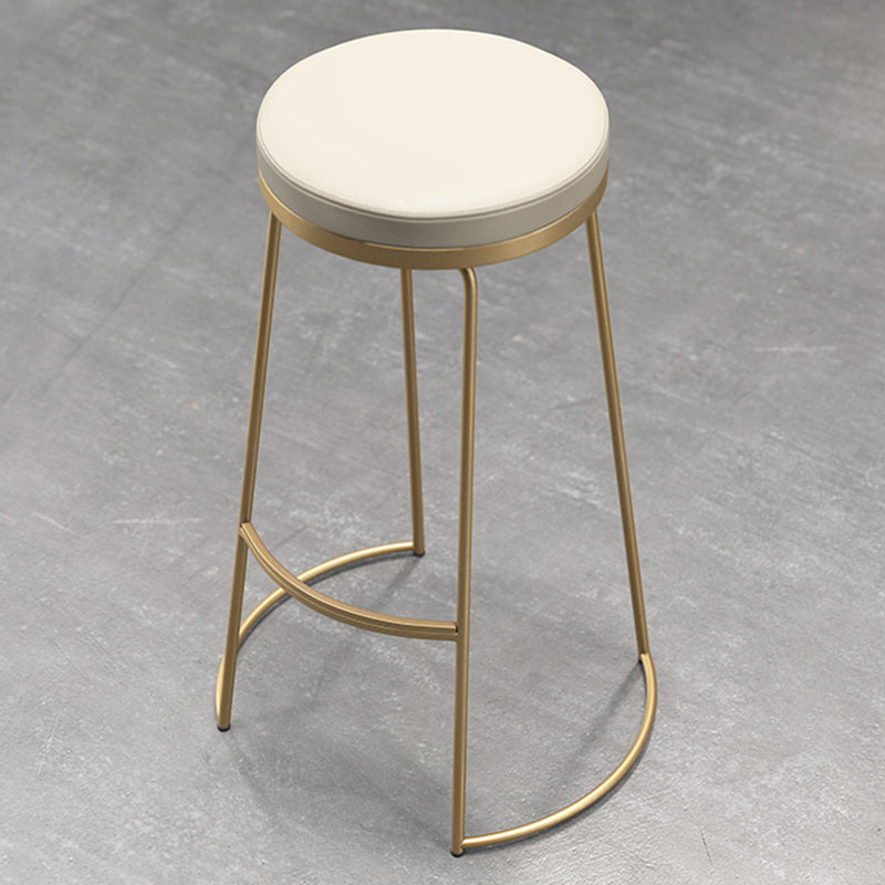 Scandinavian Style Bar-stool Round Leather Seat Counter Chair for Kitchen Bar Clearhalo 'Bar Furniture' 'Bar Stools' 'bar_stools' 'furn' 'furn_bar_stools' 'furniture_bar_stools' 'Kitchen & Dining Furniture' 'kitchen&dining_furn' 'kitchen' 'kitchen_furn' Furniture' 4321730