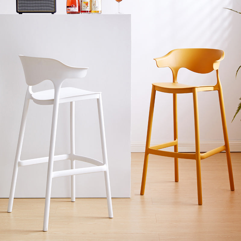 Scandinavian Style PP Bar-stool Square Seat Counter Chair for Kitchen Bar Clearhalo 'Bar Furniture' 'Bar Stools' 'bar_stools' 'furn' 'furn_bar_stools' 'furniture_bar_stools' 'Kitchen & Dining Furniture' 'kitchen&dining_furn' 'kitchen' 'kitchen_furn' Furniture' 4321734