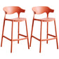 Scandinavian Style PP Bar-stool Square Seat Counter Chair for Kitchen Bar Red 2 Piece Set Counter Stool(26"H) Clearhalo 'Bar Furniture' 'Bar Stools' 'bar_stools' 'furn' 'furn_bar_stools' 'furniture_bar_stools' 'Kitchen & Dining Furniture' 'kitchen&dining_furn' 'kitchen' 'kitchen_furn' Furniture' 4321739