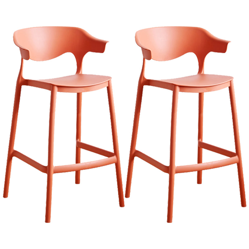 Scandinavian Style PP Bar-stool Square Seat Counter Chair for Kitchen Bar Red 2 Piece Set Counter Stool(26"H) Clearhalo 'Bar Furniture' 'Bar Stools' 'bar_stools' 'furn' 'furn_bar_stools' 'furniture_bar_stools' 'Kitchen & Dining Furniture' 'kitchen&dining_furn' 'kitchen' 'kitchen_furn' Furniture' 4321739