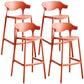 Scandinavian Style PP Bar-stool Square Seat Counter Chair for Kitchen Bar Red 4 Piece Set Bar Stool(30"H) Clearhalo 'Bar Furniture' 'Bar Stools' 'bar_stools' 'furn' 'furn_bar_stools' 'furniture_bar_stools' 'Kitchen & Dining Furniture' 'kitchen&dining_furn' 'kitchen' 'kitchen_furn' Furniture' 4321740