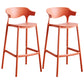 Scandinavian Style PP Bar-stool Square Seat Counter Chair for Kitchen Bar Red 2 Piece Set Bar Stool(30"H) Clearhalo 'Bar Furniture' 'Bar Stools' 'bar_stools' 'furn' 'furn_bar_stools' 'furniture_bar_stools' 'Kitchen & Dining Furniture' 'kitchen&dining_furn' 'kitchen' 'kitchen_furn' Furniture' 4321745