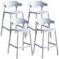 Scandinavian Style PP Bar-stool Square Seat Counter Chair for Kitchen Bar Light Gray 4 Piece Set Counter Stool(26"H) Clearhalo 'Bar Furniture' 'Bar Stools' 'bar_stools' 'furn' 'furn_bar_stools' 'furniture_bar_stools' 'Kitchen & Dining Furniture' 'kitchen&dining_furn' 'kitchen' 'kitchen_furn' Furniture' 4321747