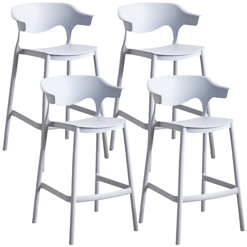 Scandinavian Style PP Bar-stool Square Seat Counter Chair for Kitchen Bar Light Gray 4 Piece Set Counter Stool(26"H) Clearhalo 'Bar Furniture' 'Bar Stools' 'bar_stools' 'furn' 'furn_bar_stools' 'furniture_bar_stools' 'Kitchen & Dining Furniture' 'kitchen&dining_furn' 'kitchen' 'kitchen_furn' Furniture' 4321747