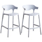 Scandinavian Style PP Bar-stool Square Seat Counter Chair for Kitchen Bar Light Gray 2 Piece Set Counter Stool(26"H) Clearhalo 'Bar Furniture' 'Bar Stools' 'bar_stools' 'furn' 'furn_bar_stools' 'furniture_bar_stools' 'Kitchen & Dining Furniture' 'kitchen&dining_furn' 'kitchen' 'kitchen_furn' Furniture' 4321750