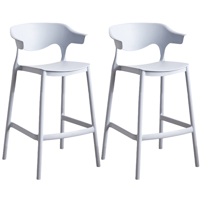 Scandinavian Style PP Bar-stool Square Seat Counter Chair for Kitchen Bar Light Gray 2 Piece Set Counter Stool(26"H) Clearhalo 'Bar Furniture' 'Bar Stools' 'bar_stools' 'furn' 'furn_bar_stools' 'furniture_bar_stools' 'Kitchen & Dining Furniture' 'kitchen&dining_furn' 'kitchen' 'kitchen_furn' Furniture' 4321750