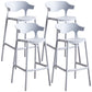 Scandinavian Style PP Bar-stool Square Seat Counter Chair for Kitchen Bar Light Gray 4 Piece Set Bar Stool(30"H) Clearhalo 'Bar Furniture' 'Bar Stools' 'bar_stools' 'furn' 'furn_bar_stools' 'furniture_bar_stools' 'Kitchen & Dining Furniture' 'kitchen&dining_furn' 'kitchen' 'kitchen_furn' Furniture' 4321752