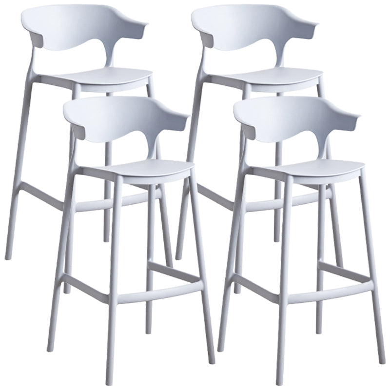 Scandinavian Style PP Bar-stool Square Seat Counter Chair for Kitchen Bar Light Gray 4 Piece Set Bar Stool(30"H) Clearhalo 'Bar Furniture' 'Bar Stools' 'bar_stools' 'furn' 'furn_bar_stools' 'furniture_bar_stools' 'Kitchen & Dining Furniture' 'kitchen&dining_furn' 'kitchen' 'kitchen_furn' Furniture' 4321752