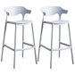Scandinavian Style PP Bar-stool Square Seat Counter Chair for Kitchen Bar Light Gray 2 Piece Set Bar Stool(30"H) Clearhalo 'Bar Furniture' 'Bar Stools' 'bar_stools' 'furn' 'furn_bar_stools' 'furniture_bar_stools' 'Kitchen & Dining Furniture' 'kitchen&dining_furn' 'kitchen' 'kitchen_furn' Furniture' 4321756