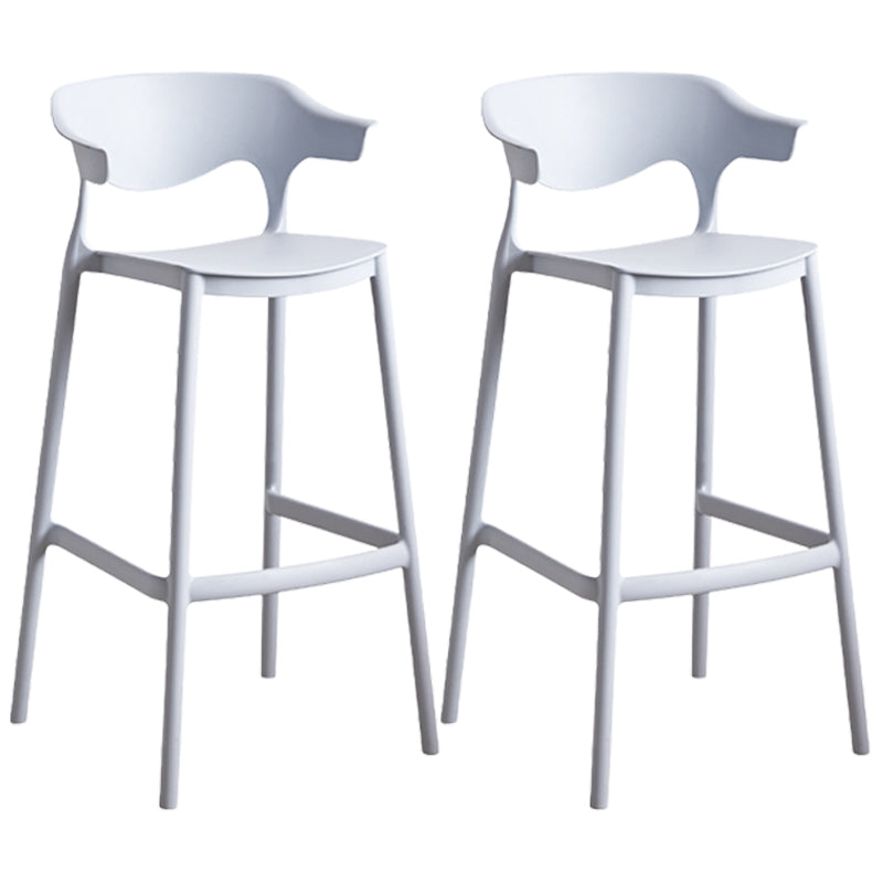 Scandinavian Style PP Bar-stool Square Seat Counter Chair for Kitchen Bar Light Gray 2 Piece Set Bar Stool(30"H) Clearhalo 'Bar Furniture' 'Bar Stools' 'bar_stools' 'furn' 'furn_bar_stools' 'furniture_bar_stools' 'Kitchen & Dining Furniture' 'kitchen&dining_furn' 'kitchen' 'kitchen_furn' Furniture' 4321756
