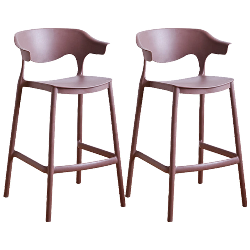 Scandinavian Style PP Bar-stool Square Seat Counter Chair for Kitchen Bar Coffee 2 Piece Set Counter Stool(26"H) Clearhalo 'Bar Furniture' 'Bar Stools' 'bar_stools' 'furn' 'furn_bar_stools' 'furniture_bar_stools' 'Kitchen & Dining Furniture' 'kitchen&dining_furn' 'kitchen' 'kitchen_furn' Furniture' 4321763