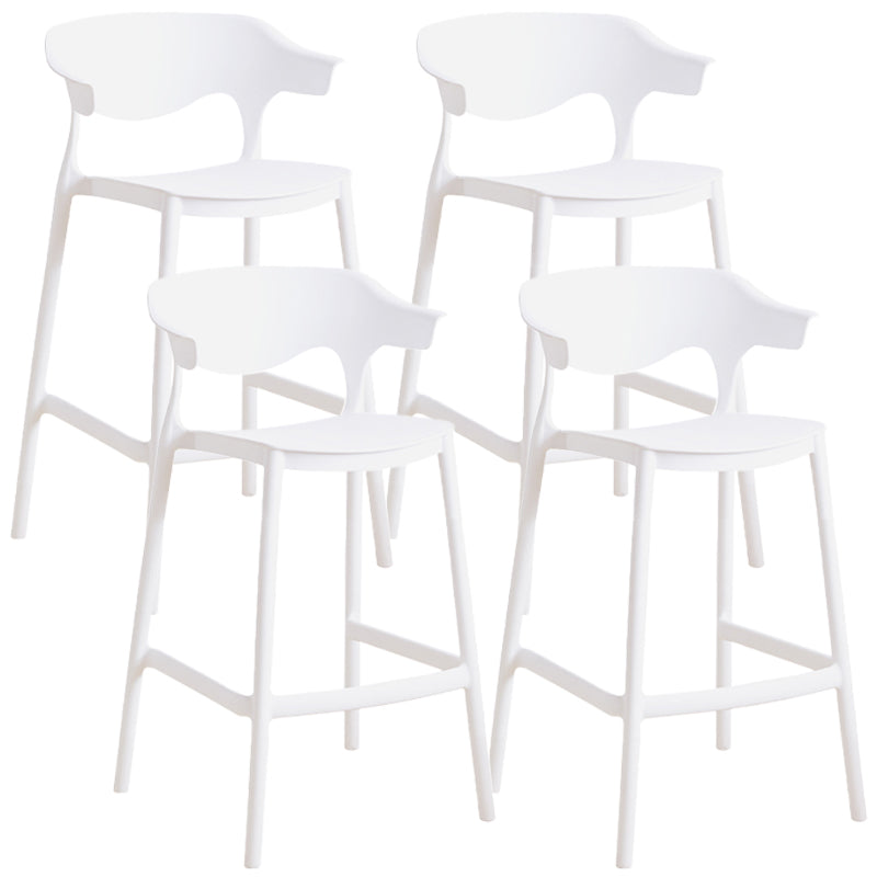Scandinavian Style PP Bar-stool Square Seat Counter Chair for Kitchen Bar White 4 Piece Set Counter Stool(26"H) Clearhalo 'Bar Furniture' 'Bar Stools' 'bar_stools' 'furn' 'furn_bar_stools' 'furniture_bar_stools' 'Kitchen & Dining Furniture' 'kitchen&dining_furn' 'kitchen' 'kitchen_furn' Furniture' 4321764