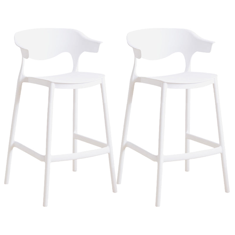 Scandinavian Style PP Bar-stool Square Seat Counter Chair for Kitchen Bar White 2 Piece Set Counter Stool(26"H) Clearhalo 'Bar Furniture' 'Bar Stools' 'bar_stools' 'furn' 'furn_bar_stools' 'furniture_bar_stools' 'Kitchen & Dining Furniture' 'kitchen&dining_furn' 'kitchen' 'kitchen_furn' Furniture' 4321766