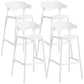 Scandinavian Style PP Bar-stool Square Seat Counter Chair for Kitchen Bar White 4 Piece Set Bar Stool(30"H) Clearhalo 'Bar Furniture' 'Bar Stools' 'bar_stools' 'furn' 'furn_bar_stools' 'furniture_bar_stools' 'Kitchen & Dining Furniture' 'kitchen&dining_furn' 'kitchen' 'kitchen_furn' Furniture' 4321767