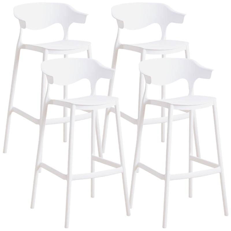 Scandinavian Style PP Bar-stool Square Seat Counter Chair for Kitchen Bar White 4 Piece Set Bar Stool(30"H) Clearhalo 'Bar Furniture' 'Bar Stools' 'bar_stools' 'furn' 'furn_bar_stools' 'furniture_bar_stools' 'Kitchen & Dining Furniture' 'kitchen&dining_furn' 'kitchen' 'kitchen_furn' Furniture' 4321767