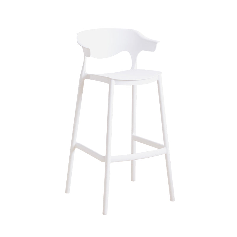 Scandinavian Style PP Bar-stool Square Seat Counter Chair for Kitchen Bar White 1 Piece Bar Stool(30"H) Clearhalo 'Bar Furniture' 'Bar Stools' 'bar_stools' 'furn' 'furn_bar_stools' 'furniture_bar_stools' 'Kitchen & Dining Furniture' 'kitchen&dining_furn' 'kitchen' 'kitchen_furn' Furniture' 4321768