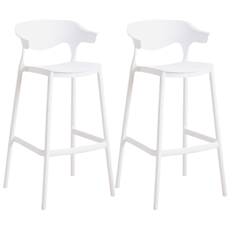 Scandinavian Style PP Bar-stool Square Seat Counter Chair for Kitchen Bar White 2 Piece Set Bar Stool(30"H) Clearhalo 'Bar Furniture' 'Bar Stools' 'bar_stools' 'furn' 'furn_bar_stools' 'furniture_bar_stools' 'Kitchen & Dining Furniture' 'kitchen&dining_furn' 'kitchen' 'kitchen_furn' Furniture' 4321769