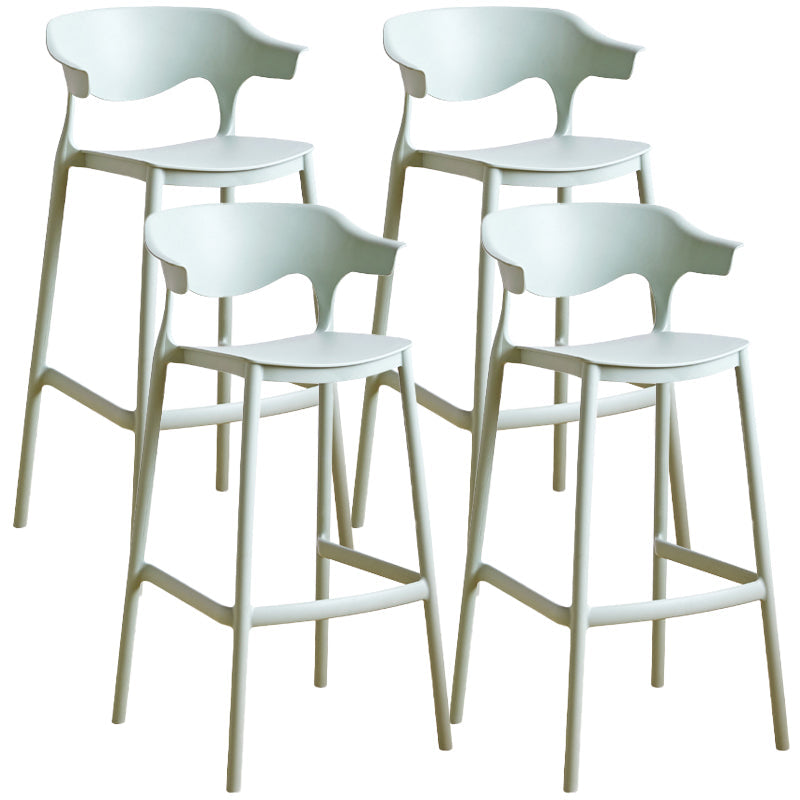 Scandinavian Style PP Bar-stool Square Seat Counter Chair for Kitchen Bar Green 4 Piece Set Bar Stool(30"H) Clearhalo 'Bar Furniture' 'Bar Stools' 'bar_stools' 'furn' 'furn_bar_stools' 'furniture_bar_stools' 'Kitchen & Dining Furniture' 'kitchen&dining_furn' 'kitchen' 'kitchen_furn' Furniture' 4321782