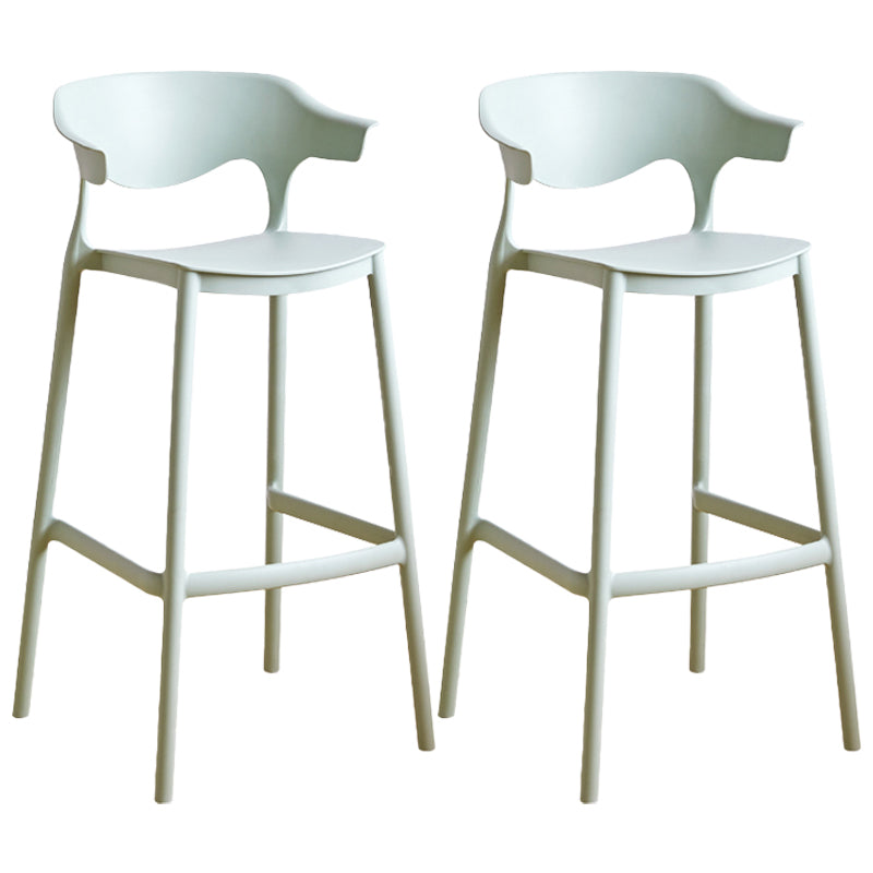 Scandinavian Style PP Bar-stool Square Seat Counter Chair for Kitchen Bar Green 2 Piece Set Bar Stool(30"H) Clearhalo 'Bar Furniture' 'Bar Stools' 'bar_stools' 'furn' 'furn_bar_stools' 'furniture_bar_stools' 'Kitchen & Dining Furniture' 'kitchen&dining_furn' 'kitchen' 'kitchen_furn' Furniture' 4321784