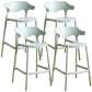 Scandinavian Style PP Bar-stool Square Seat Counter Chair for Kitchen Bar Green 4 Piece Set Counter Stool(26"H) Clearhalo 'Bar Furniture' 'Bar Stools' 'bar_stools' 'furn' 'furn_bar_stools' 'furniture_bar_stools' 'Kitchen & Dining Furniture' 'kitchen&dining_furn' 'kitchen' 'kitchen_furn' Furniture' 4321785