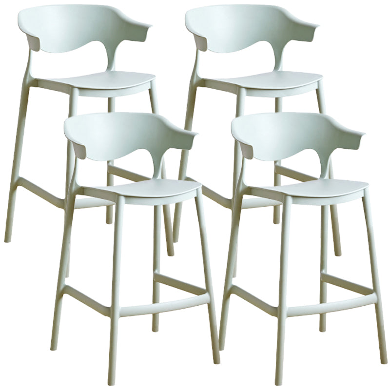 Scandinavian Style PP Bar-stool Square Seat Counter Chair for Kitchen Bar Green 4 Piece Set Counter Stool(26"H) Clearhalo 'Bar Furniture' 'Bar Stools' 'bar_stools' 'furn' 'furn_bar_stools' 'furniture_bar_stools' 'Kitchen & Dining Furniture' 'kitchen&dining_furn' 'kitchen' 'kitchen_furn' Furniture' 4321785