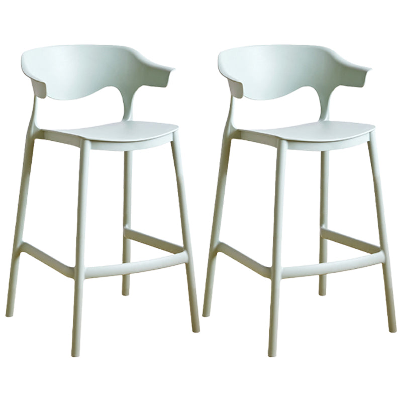 Scandinavian Style PP Bar-stool Square Seat Counter Chair for Kitchen Bar Green 2 Piece Set Counter Stool(26"H) Clearhalo 'Bar Furniture' 'Bar Stools' 'bar_stools' 'furn' 'furn_bar_stools' 'furniture_bar_stools' 'Kitchen & Dining Furniture' 'kitchen&dining_furn' 'kitchen' 'kitchen_furn' Furniture' 4321787