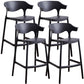 Scandinavian Style PP Bar-stool Square Seat Counter Chair for Kitchen Bar Black 4 Piece Set Counter Stool(26"H) Clearhalo 'Bar Furniture' 'Bar Stools' 'bar_stools' 'furn' 'furn_bar_stools' 'furniture_bar_stools' 'Kitchen & Dining Furniture' 'kitchen&dining_furn' 'kitchen' 'kitchen_furn' Furniture' 4321788