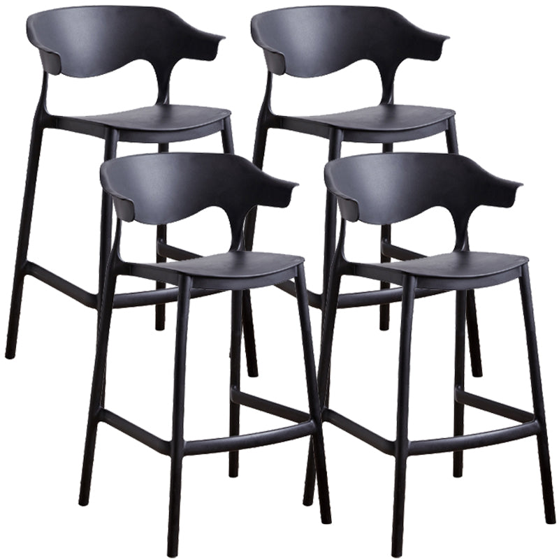 Scandinavian Style PP Bar-stool Square Seat Counter Chair for Kitchen Bar Black 4 Piece Set Counter Stool(26"H) Clearhalo 'Bar Furniture' 'Bar Stools' 'bar_stools' 'furn' 'furn_bar_stools' 'furniture_bar_stools' 'Kitchen & Dining Furniture' 'kitchen&dining_furn' 'kitchen' 'kitchen_furn' Furniture' 4321788