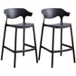 Scandinavian Style PP Bar-stool Square Seat Counter Chair for Kitchen Bar Black 2 Piece Set Counter Stool(26"H) Clearhalo 'Bar Furniture' 'Bar Stools' 'bar_stools' 'furn' 'furn_bar_stools' 'furniture_bar_stools' 'Kitchen & Dining Furniture' 'kitchen&dining_furn' 'kitchen' 'kitchen_furn' Furniture' 4321790