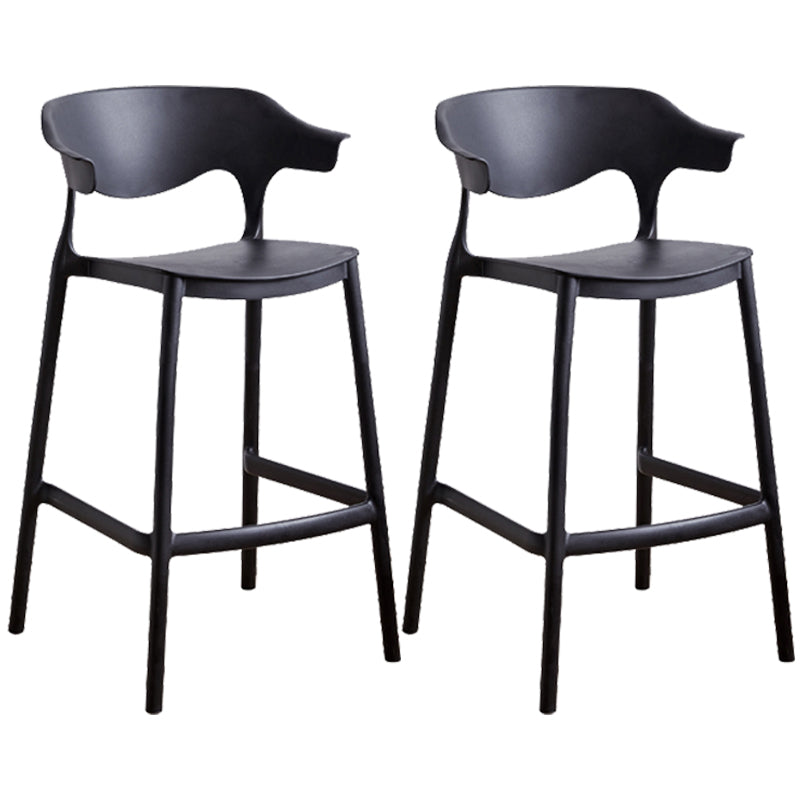 Scandinavian Style PP Bar-stool Square Seat Counter Chair for Kitchen Bar Black 2 Piece Set Counter Stool(26"H) Clearhalo 'Bar Furniture' 'Bar Stools' 'bar_stools' 'furn' 'furn_bar_stools' 'furniture_bar_stools' 'Kitchen & Dining Furniture' 'kitchen&dining_furn' 'kitchen' 'kitchen_furn' Furniture' 4321790