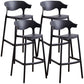Scandinavian Style PP Bar-stool Square Seat Counter Chair for Kitchen Bar Black 4 Piece Set Bar Stool(30"H) Clearhalo 'Bar Furniture' 'Bar Stools' 'bar_stools' 'furn' 'furn_bar_stools' 'furniture_bar_stools' 'Kitchen & Dining Furniture' 'kitchen&dining_furn' 'kitchen' 'kitchen_furn' Furniture' 4321791