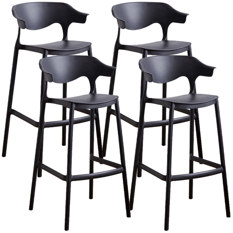 Scandinavian Style PP Bar-stool Square Seat Counter Chair for Kitchen Bar Black 4 Piece Set Bar Stool(30"H) Clearhalo 'Bar Furniture' 'Bar Stools' 'bar_stools' 'furn' 'furn_bar_stools' 'furniture_bar_stools' 'Kitchen & Dining Furniture' 'kitchen&dining_furn' 'kitchen' 'kitchen_furn' Furniture' 4321791