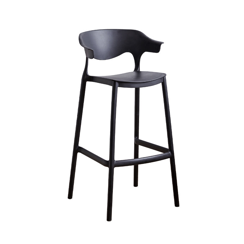 Scandinavian Style PP Bar-stool Square Seat Counter Chair for Kitchen Bar Black 1 Piece Bar Stool(30"H) Clearhalo 'Bar Furniture' 'Bar Stools' 'bar_stools' 'furn' 'furn_bar_stools' 'furniture_bar_stools' 'Kitchen & Dining Furniture' 'kitchen&dining_furn' 'kitchen' 'kitchen_furn' Furniture' 4321792