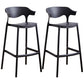 Scandinavian Style PP Bar-stool Square Seat Counter Chair for Kitchen Bar Black 2 Piece Set Bar Stool(30"H) Clearhalo 'Bar Furniture' 'Bar Stools' 'bar_stools' 'furn' 'furn_bar_stools' 'furniture_bar_stools' 'Kitchen & Dining Furniture' 'kitchen&dining_furn' 'kitchen' 'kitchen_furn' Furniture' 4321793
