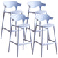 Scandinavian Style PP Bar-stool Square Seat Counter Chair for Kitchen Bar Light Blue 4 Piece Set Bar Stool(30"H) Clearhalo 'Bar Furniture' 'Bar Stools' 'bar_stools' 'furn' 'furn_bar_stools' 'furniture_bar_stools' 'Kitchen & Dining Furniture' 'kitchen&dining_furn' 'kitchen' 'kitchen_furn' Furniture' 4321794