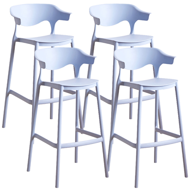 Scandinavian Style PP Bar-stool Square Seat Counter Chair for Kitchen Bar Light Blue 4 Piece Set Bar Stool(30"H) Clearhalo 'Bar Furniture' 'Bar Stools' 'bar_stools' 'furn' 'furn_bar_stools' 'furniture_bar_stools' 'Kitchen & Dining Furniture' 'kitchen&dining_furn' 'kitchen' 'kitchen_furn' Furniture' 4321794