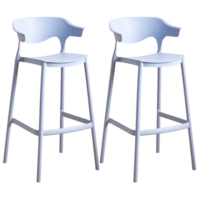 Scandinavian Style PP Bar-stool Square Seat Counter Chair for Kitchen Bar Light Blue 2 Piece Set Bar Stool(30"H) Clearhalo 'Bar Furniture' 'Bar Stools' 'bar_stools' 'furn' 'furn_bar_stools' 'furniture_bar_stools' 'Kitchen & Dining Furniture' 'kitchen&dining_furn' 'kitchen' 'kitchen_furn' Furniture' 4321796