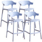 Scandinavian Style PP Bar-stool Square Seat Counter Chair for Kitchen Bar Light Blue 4 Piece Set Counter Stool(26"H) Clearhalo 'Bar Furniture' 'Bar Stools' 'bar_stools' 'furn' 'furn_bar_stools' 'furniture_bar_stools' 'Kitchen & Dining Furniture' 'kitchen&dining_furn' 'kitchen' 'kitchen_furn' Furniture' 4321797