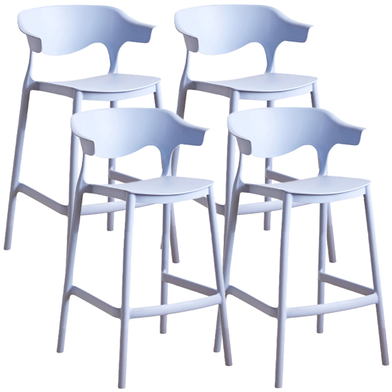 Scandinavian Style PP Bar-stool Square Seat Counter Chair for Kitchen Bar Light Blue 4 Piece Set Counter Stool(26"H) Clearhalo 'Bar Furniture' 'Bar Stools' 'bar_stools' 'furn' 'furn_bar_stools' 'furniture_bar_stools' 'Kitchen & Dining Furniture' 'kitchen&dining_furn' 'kitchen' 'kitchen_furn' Furniture' 4321797